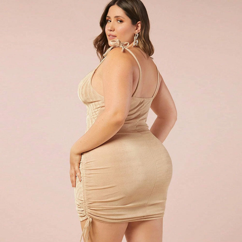 Damen Mini-Bodycon-Kleid mit raffiniertem Rüschendetail R&B