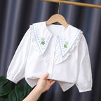 Mädchen Rüschenbluse mit besticktem Kragen R&B