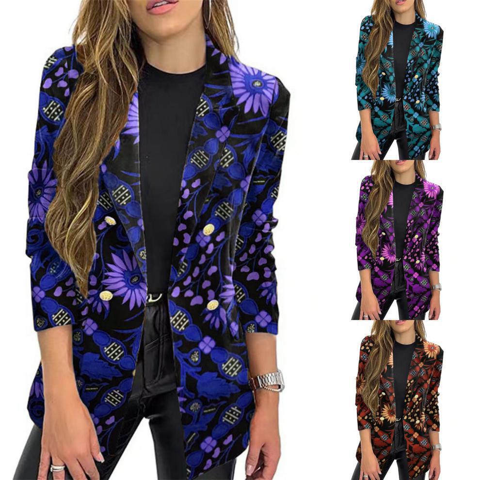 Damen Modischer Blazer mit floralem Muster und oversized Schnitt R&B