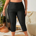 Damen Sportliche Capri-Leggings mit Raffung