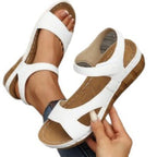 Damen Komfortable Wedge-Sandalen mit floralen Akzenten R&B