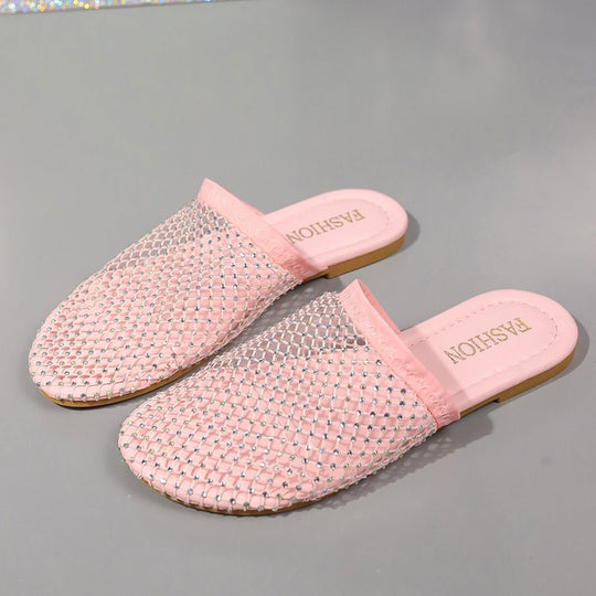 Damen Komfortable Slipper mit funkelndem Netzdesign und anatomischer Fußbettung R&B