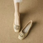 Damen Ballerinas mit eleganter Schmuckapplikation und bequemem Blockabsatz R&B