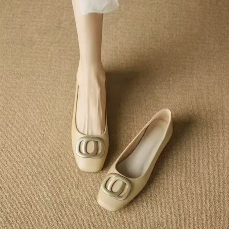 Damen Ballerinas mit eleganter Schmuckapplikation und bequemem Blockabsatz R&B