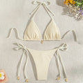 Damen Triangel-Bikini mit verstellbaren BindR&Bändern und strukturierter Oberfläche R&B