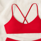 Damen Bikinis mit tiefem V-Ausschnitt und verstellbaren Kreuzträgern R&B