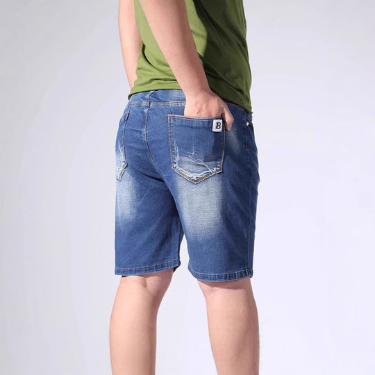 Herren Denim-Shorts mit elastischem Bund und lässigem Schnitt R&B