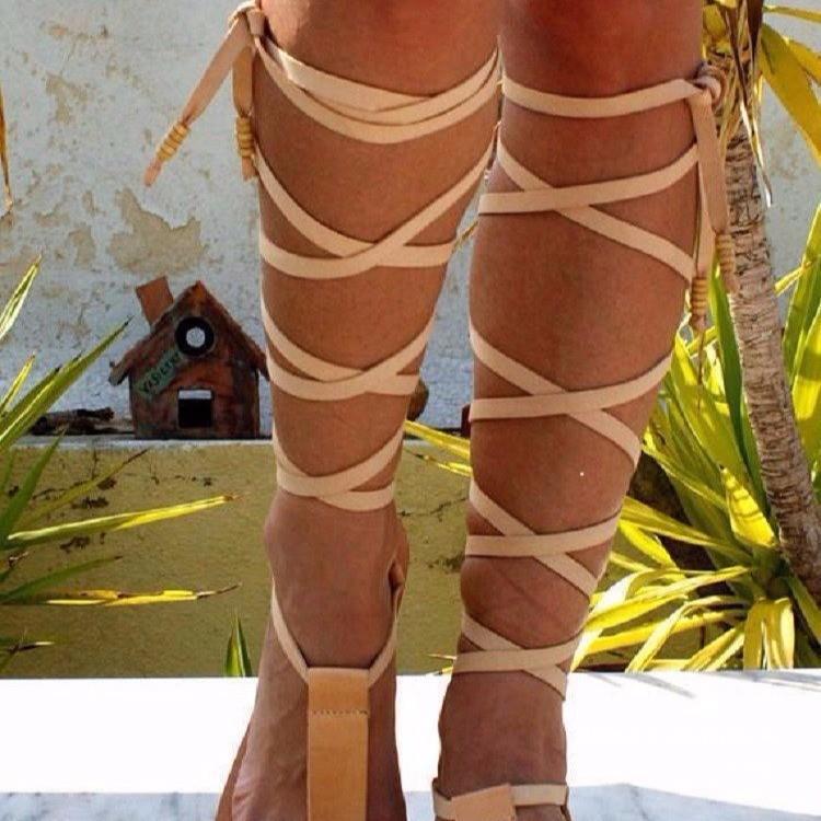 Damen Strand-Sandalen mit dekorativen Riemen und komfortabler Sohle R&B