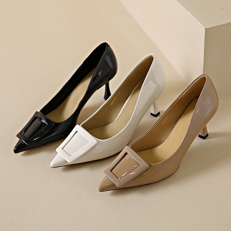 Damen elegante spitze Pumps mit funkelndem Schnallenakzent R&B
