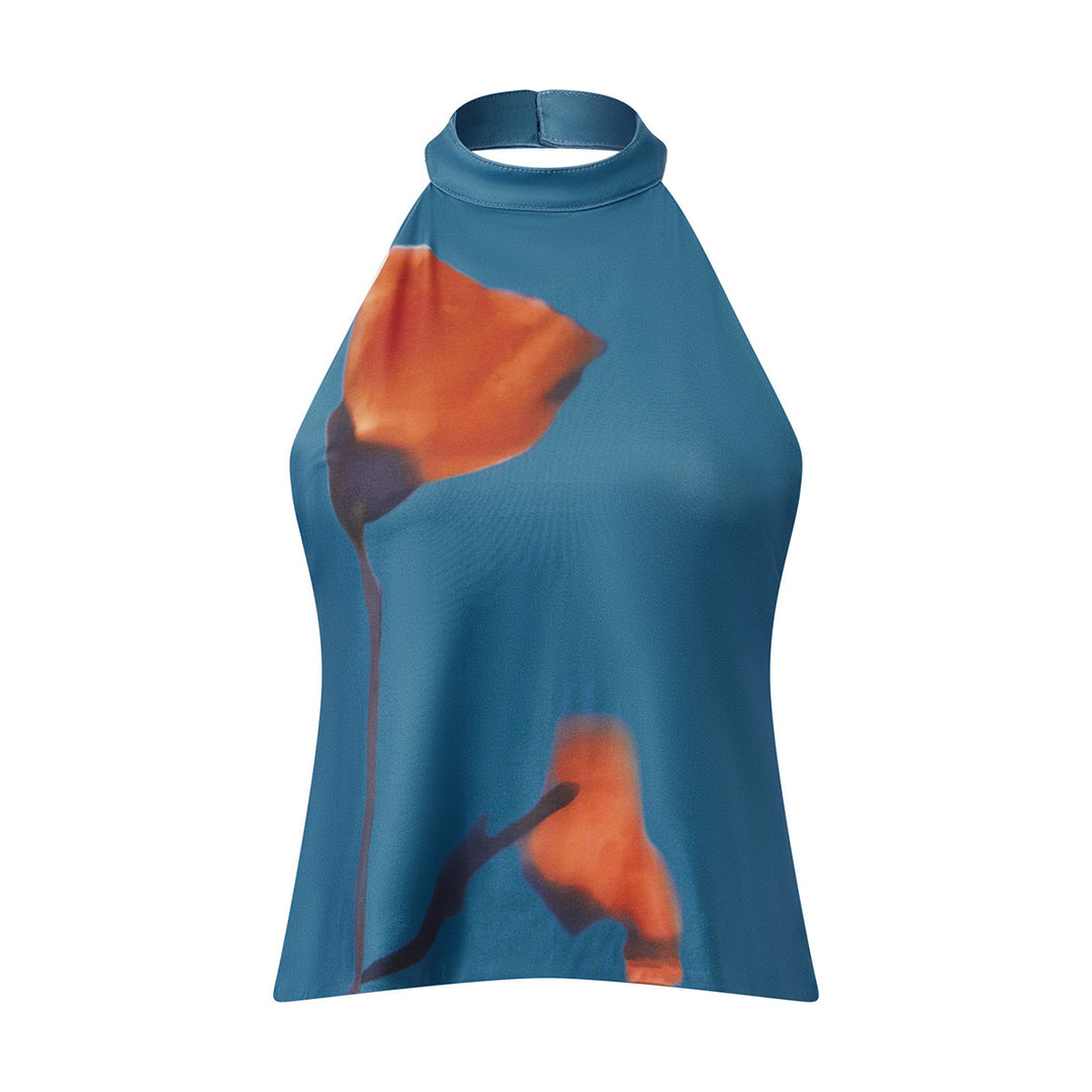 Damen Haltertop mit blühendem Design R&B
