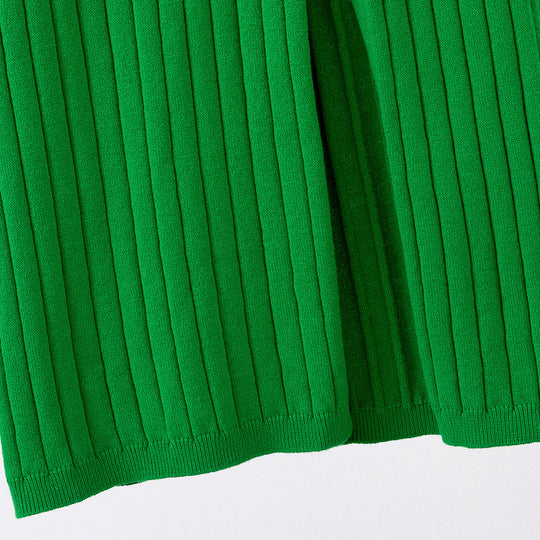 Damen Langarm-Strickkleid mit Quadratausschnitt und Rippstruktur R&B