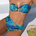 Damen Hochgeschnittener Bikini mit einzigartigem Ring-Detail R&B