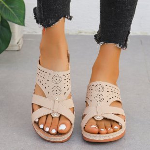 Damen Komfortable Riemchen-Sandalen mit atmungsaktiven Obermaterialien R&B