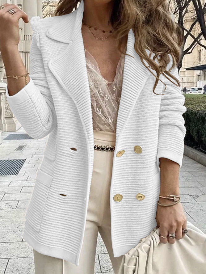 Damen Schnittiger Strickblazer R&B
