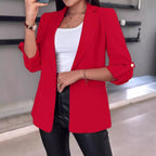 Damen Eleganter und moderner Blazer mit aufrollbaren Ärmeln