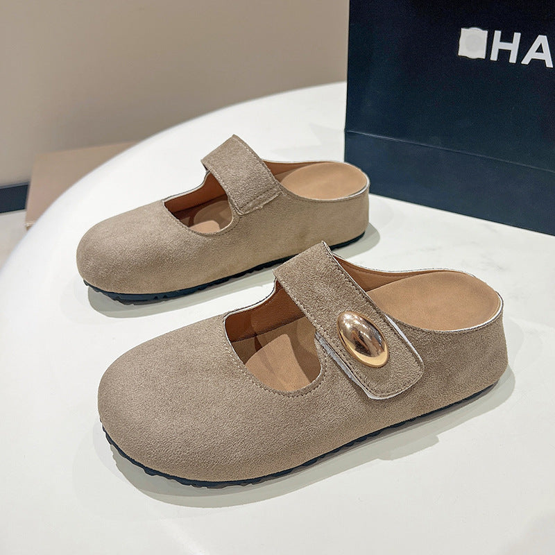 Damen Bequeme Hausschuhe mit schickem Riemen und leichtem Innenfutter R&B