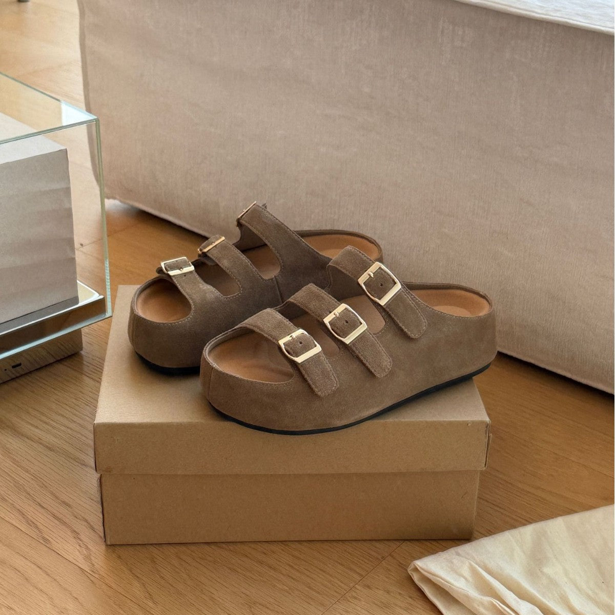 Damen Komfortable Riemensandalen mit verstellbaren Schnallen und ergonomischem Fußbett
