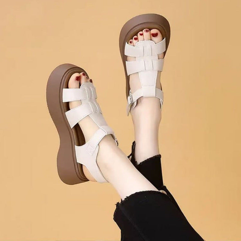 Damen Komfortable Plateau-Sandalen mit verstellbaren Riemen und modischem Design R&B