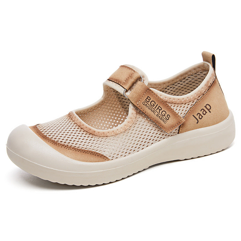 Damen Bequeme Freizeit-Sandalen mit verstellbarem Klettverschluss und atmungsaktivem Obermaterial