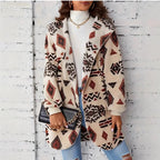 Damen Plüschjacke mit Ethno-Muster R&B