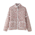 Damen Blütenmuster Jacke mit praktischen Taschen und elegantem Kragen R&B