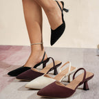 Damen Slingback-Pumps mit elegantem Stiletto-Absatz und spitzem Design R&B