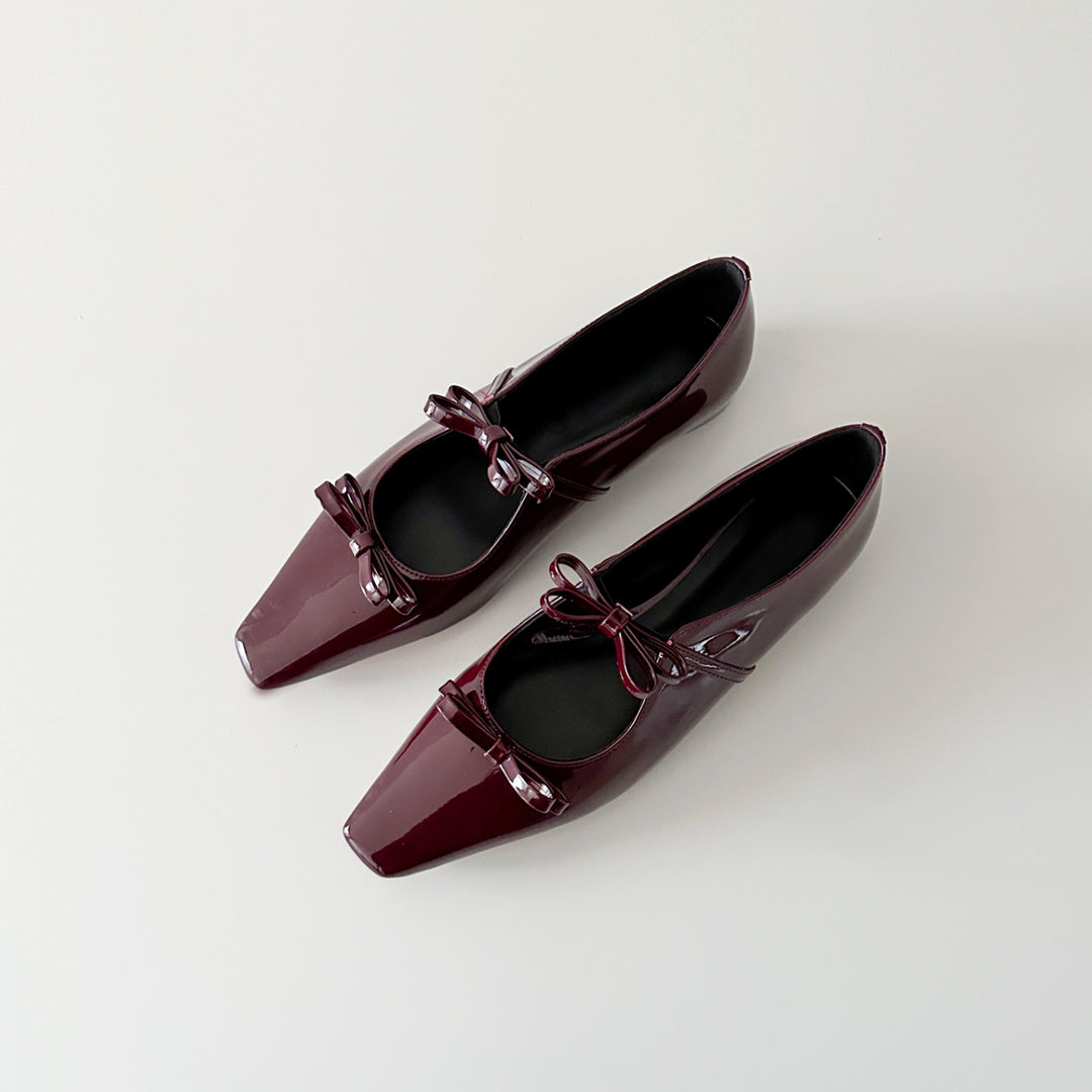 Damen Ballerinas mit schimmernder Metallic-Oberfläche und verspieltem Schleifendetail R&B