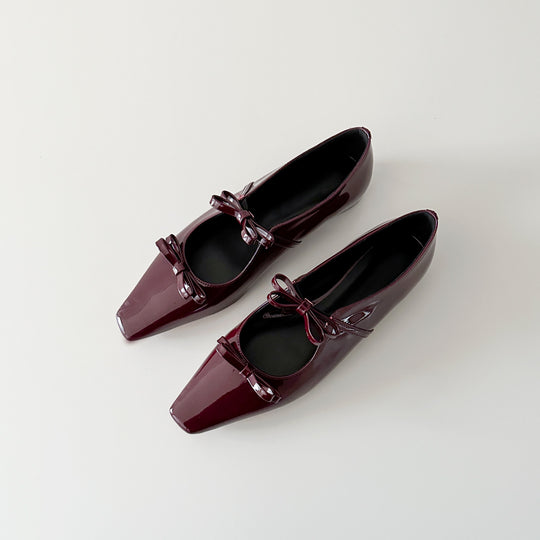 Damen Ballerinas mit schimmernder Metallic-Oberfläche und verspieltem Schleifendetail R&B