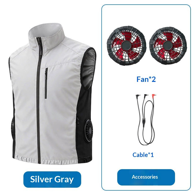Unisex nan ergonomische Kühlweste mit integrierten Ventilatoren und Akkuanschluss R&B