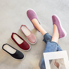 Damen bequeme Slip-On Sneakers mit atmungsaktiver Strickoberfläche R&B