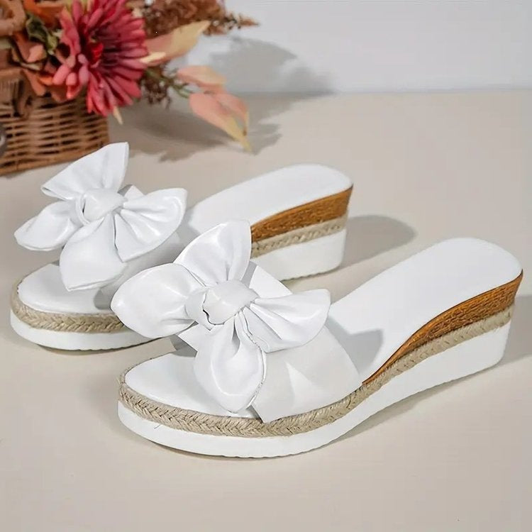 Damen Wedge-Sandaletten mit dekorativem Schleifendetail R&B