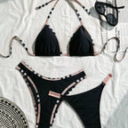 Damen Triangel-Bikini mit verstellbaren Trägern und eleganten Rüschendetails R&B
