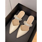 Damen elegante Slingback-Ballerinas mit glitzerndem Riemchen R&B