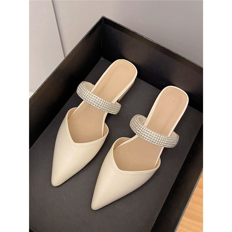 Damen elegante Slingback-Ballerinas mit glitzerndem Riemchen R&B