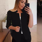Damen Stylische Spitzenbluse R&B