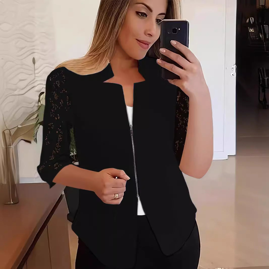 Damen Stylische Spitzenbluse R&B