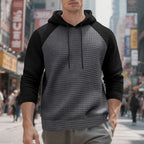 Herren nan gesteppter Kapuzenpullover mit Raglanärmeln und Kordelzug R&B