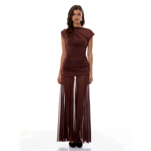 Damen Elegantes Wickelkleid mit Rüschendetails R&B