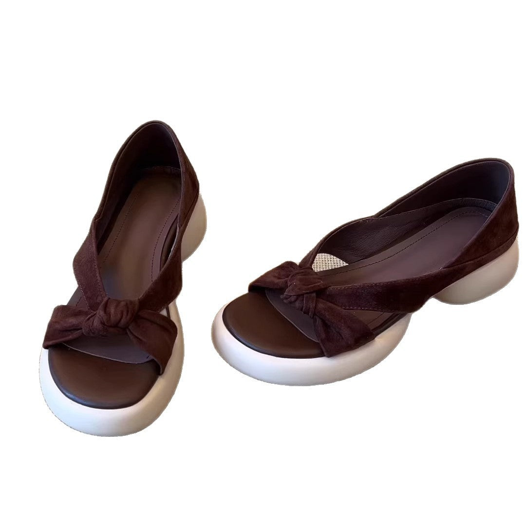 Damen Sandalen mit dekorativem Knoten und komfortabler Sohle R&B