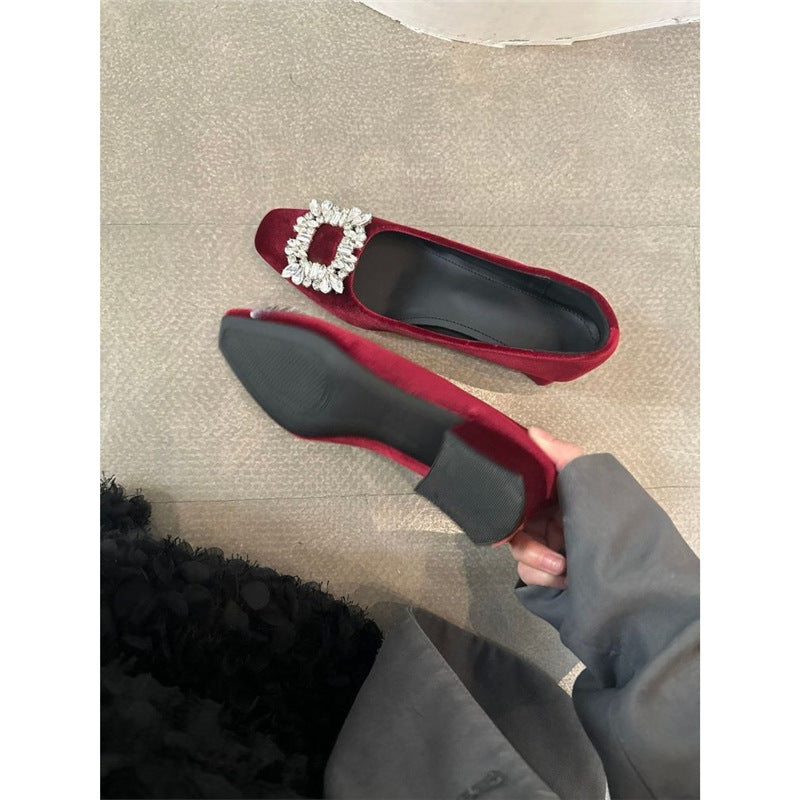 Damen elegante Flachschuhe mit funkelndem Strassbesatz R&B