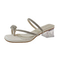 Damen Elegante Riemchen-Sandalen mit funkelndem Blockabsatz
