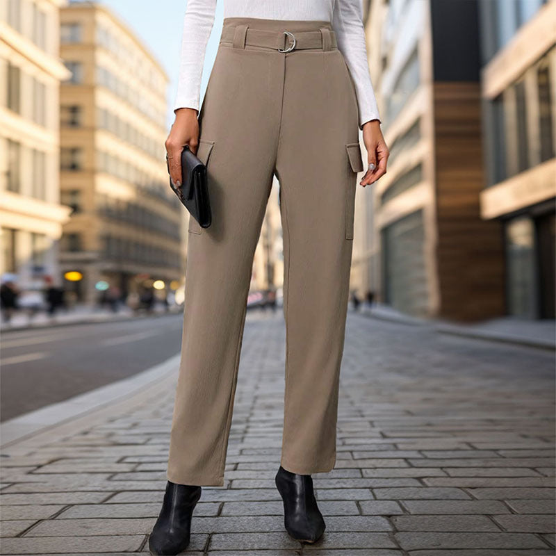 Damen Cargo-Hosen mit hohem Bund und praktischen Seitentaschen R&B