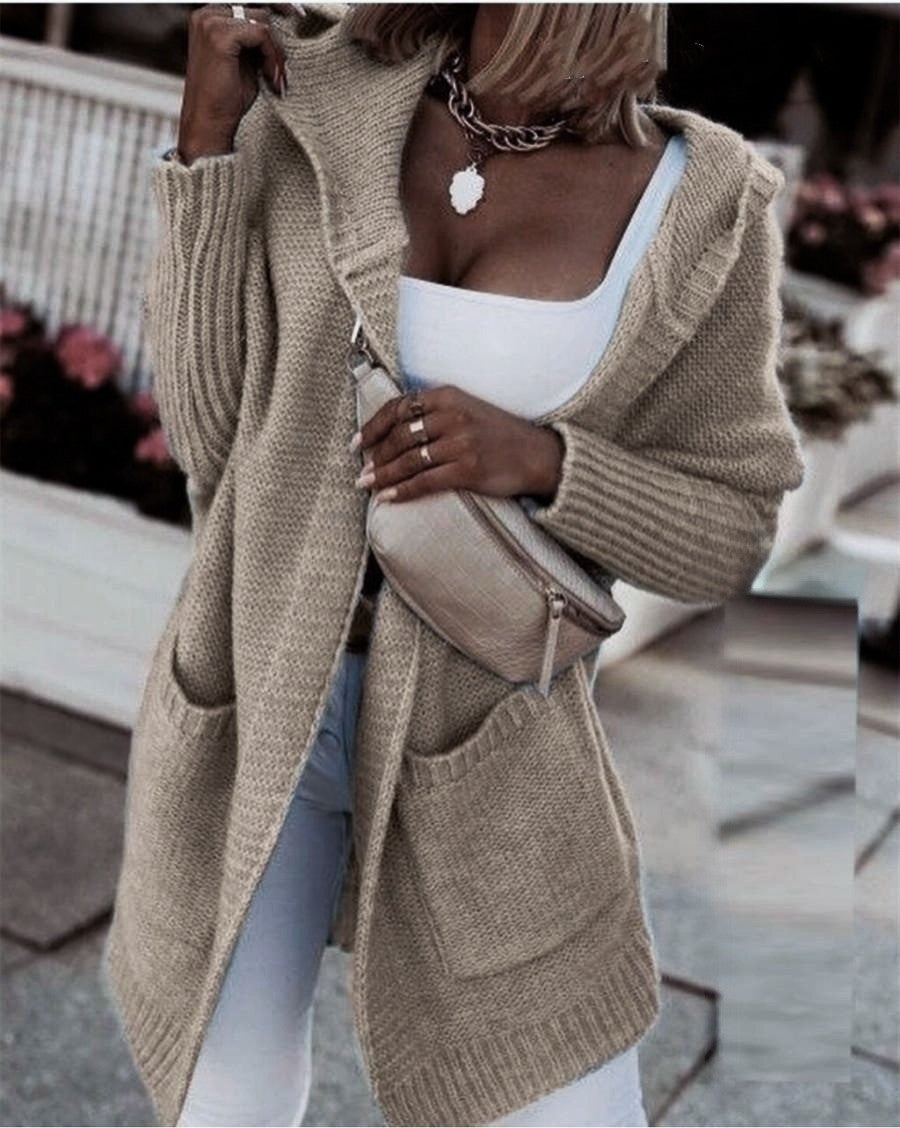 Damen Strickjacke mit Kapuze R&B