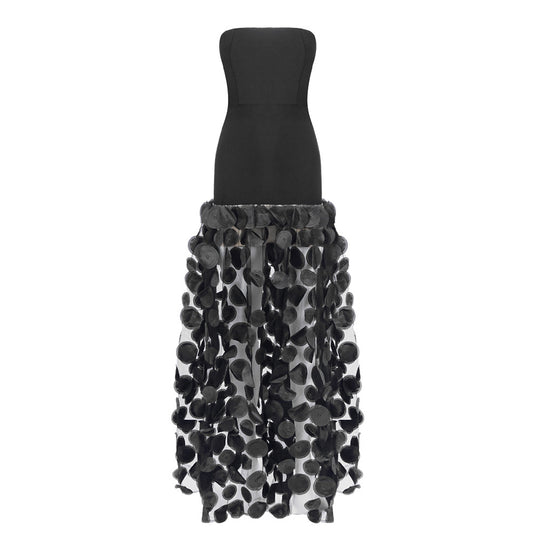Damen Traumhaftes Tüll-Abendkleid ohne Ärmel und Volant-Design R&B
