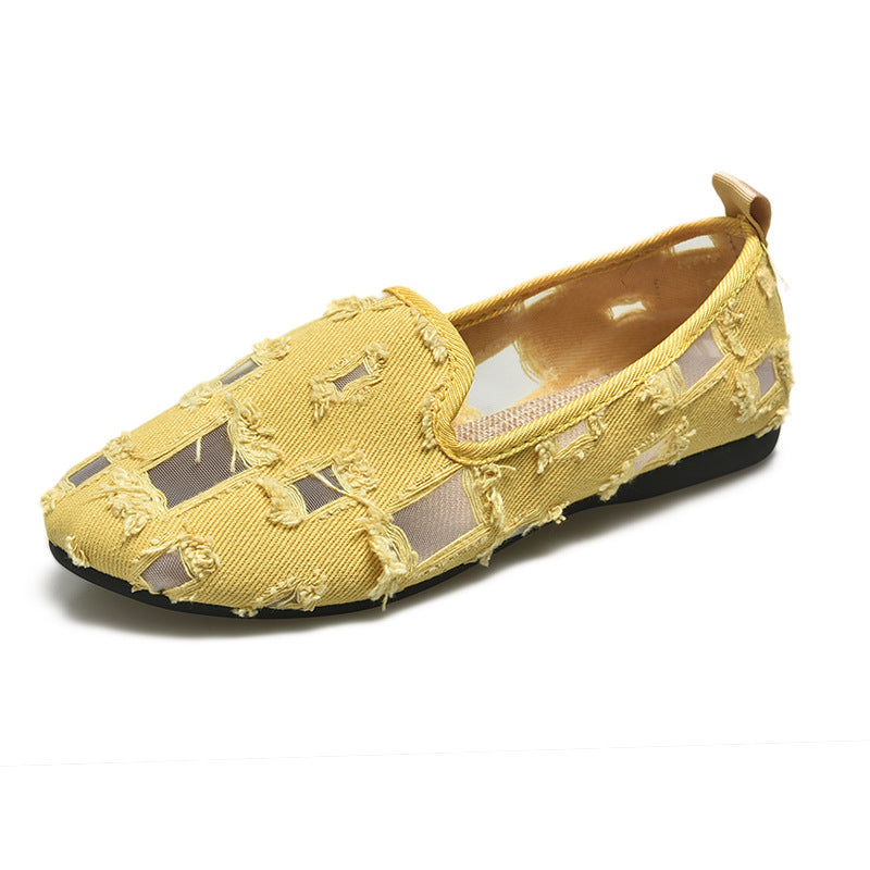 Damen lässige Slip-On Schuhe mit modischem Zierrahmen R&B