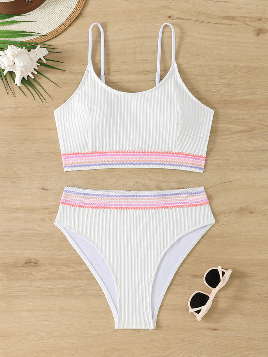 Damen Bikiniset mit breitem elastischem Bund und rippierter Struktur R&B