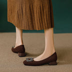 Damen elegante Ballerinas mit funkelndem Schmuck