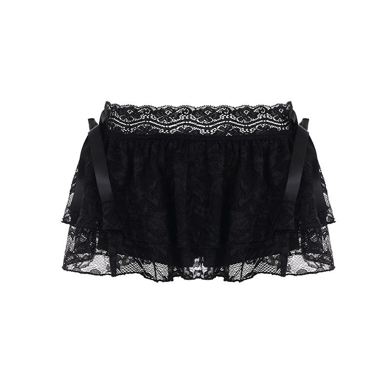 Damen verspielte Spitzen-Shorts mit Rüschendetails R&B