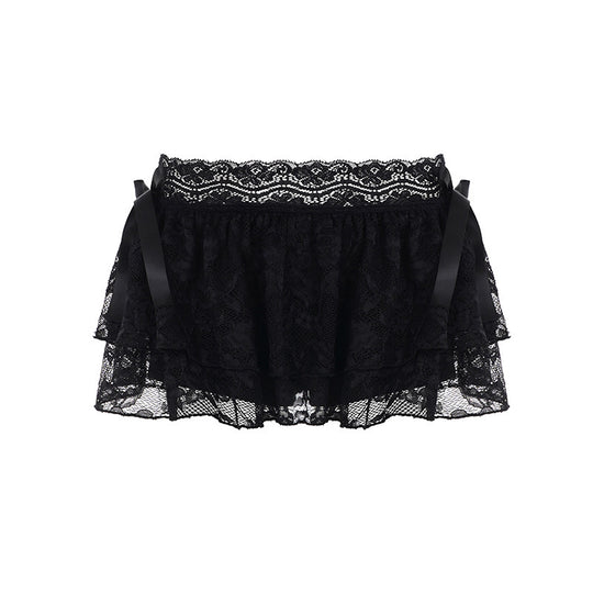 Damen verspielte Spitzen-Shorts mit Rüschendetails R&B