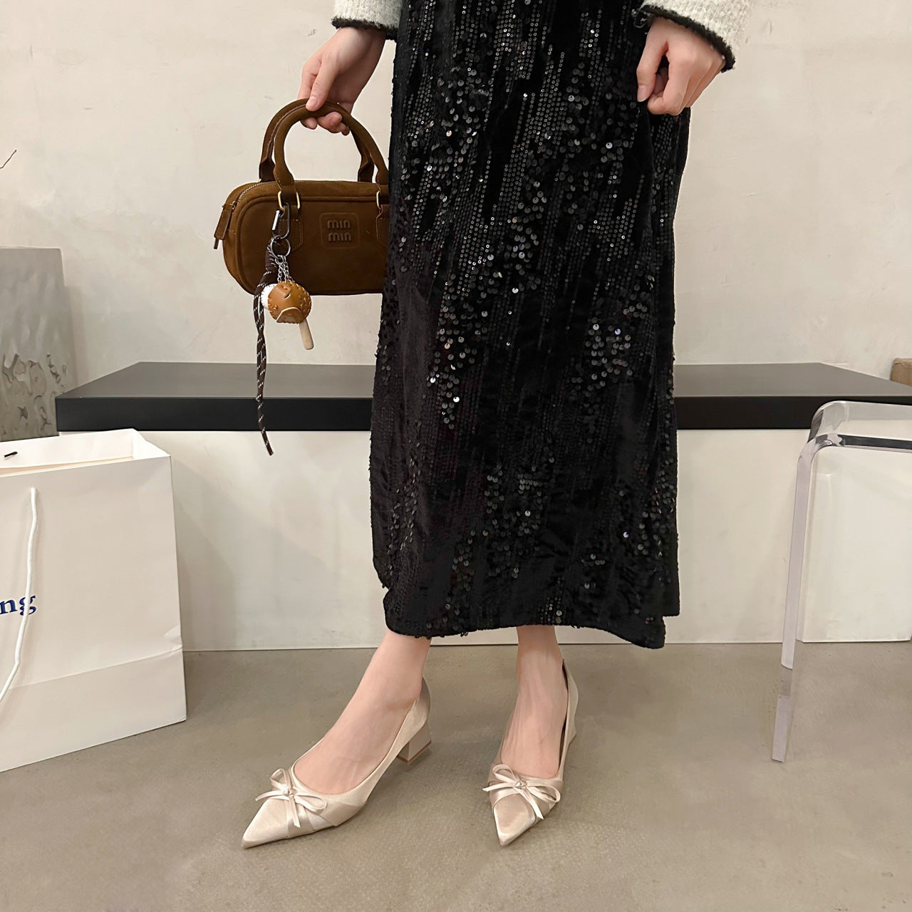 Damen Elegante Pumps mit zartem Schleifen-Detail und komfortablem Blockabsatz R&B